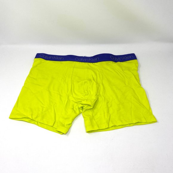💖MEGA SALE💖Calvin Klein 3 Boxer Brief Blue Lime Gray Cotton Men's NB2730901 - Picture 4 of 7
